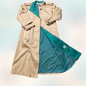 Vintage Brem rainwear double layered eagle button long coat raincoat womens 12